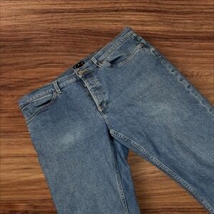 ASKET The Slim Jeans Mens 36x32 Blue Organic Cotton Made in Italy